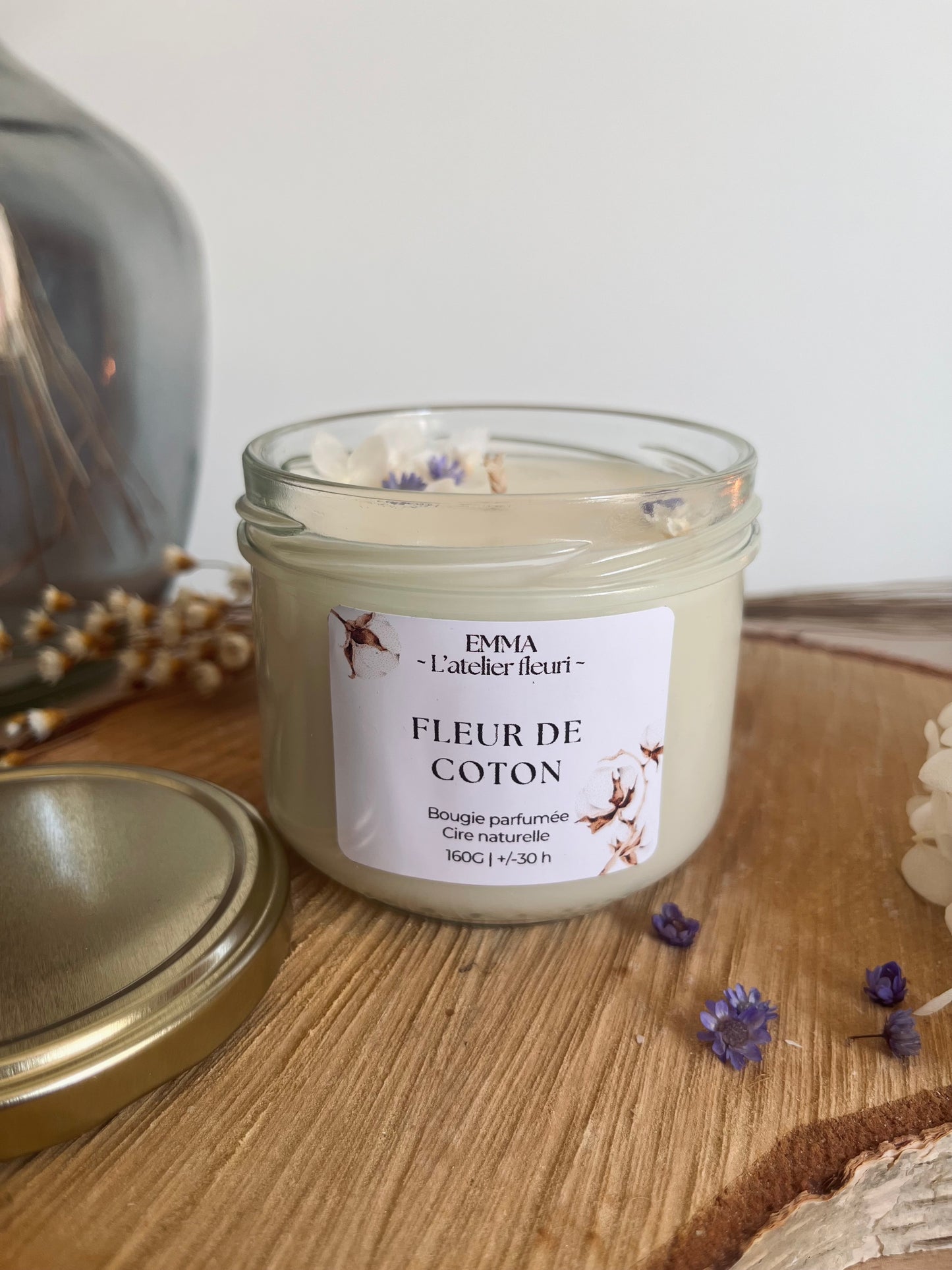 Bougie Fleur de coton 160G 🤍