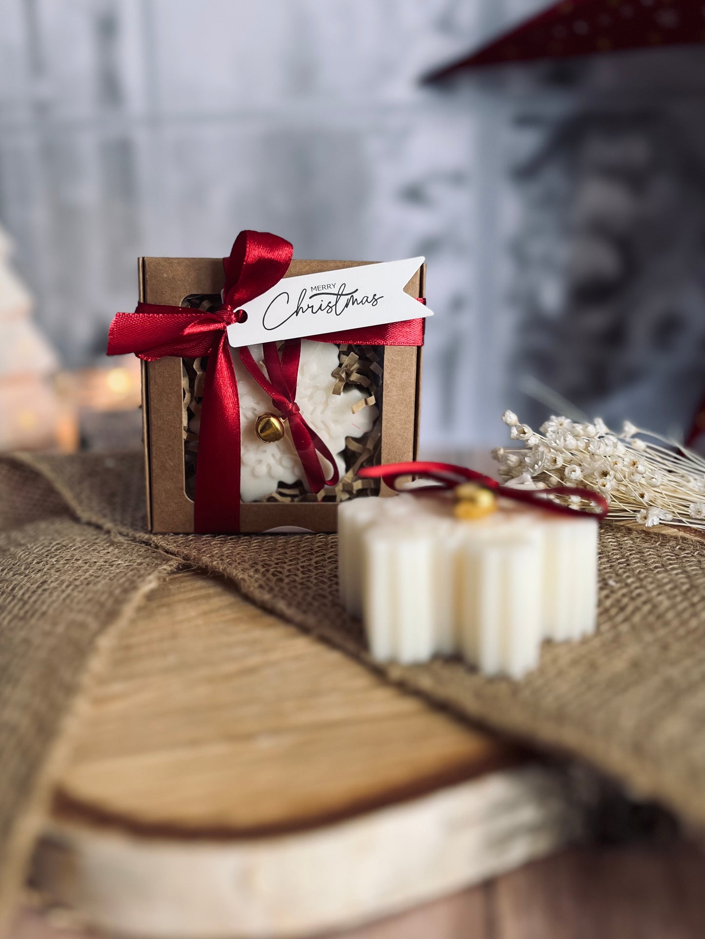 Bougie Flocon de Noël ~ Fleur de coton 70G ❄️