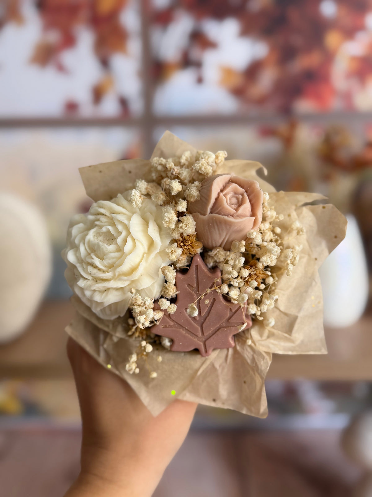 Mini bouquet Automne  ~ Parfum Caramel Beurre salé 60G