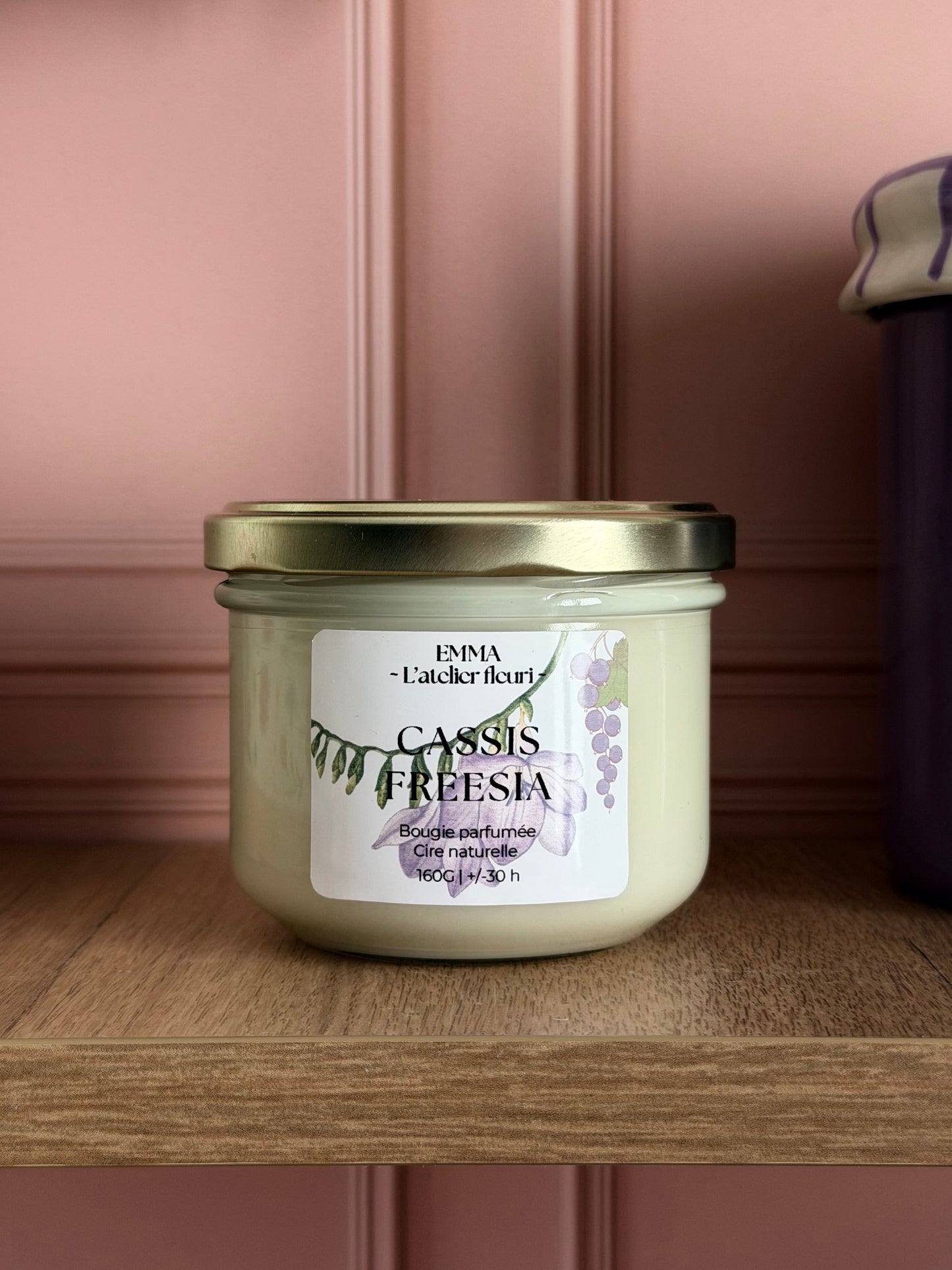 Bougie parfumée Cassis Freesia ~ Classique ~ 160G 💜