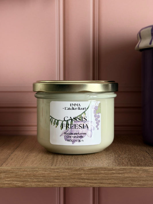 Bougie parfumée Cassis Freesia ~ Classique ~ 160G 💜