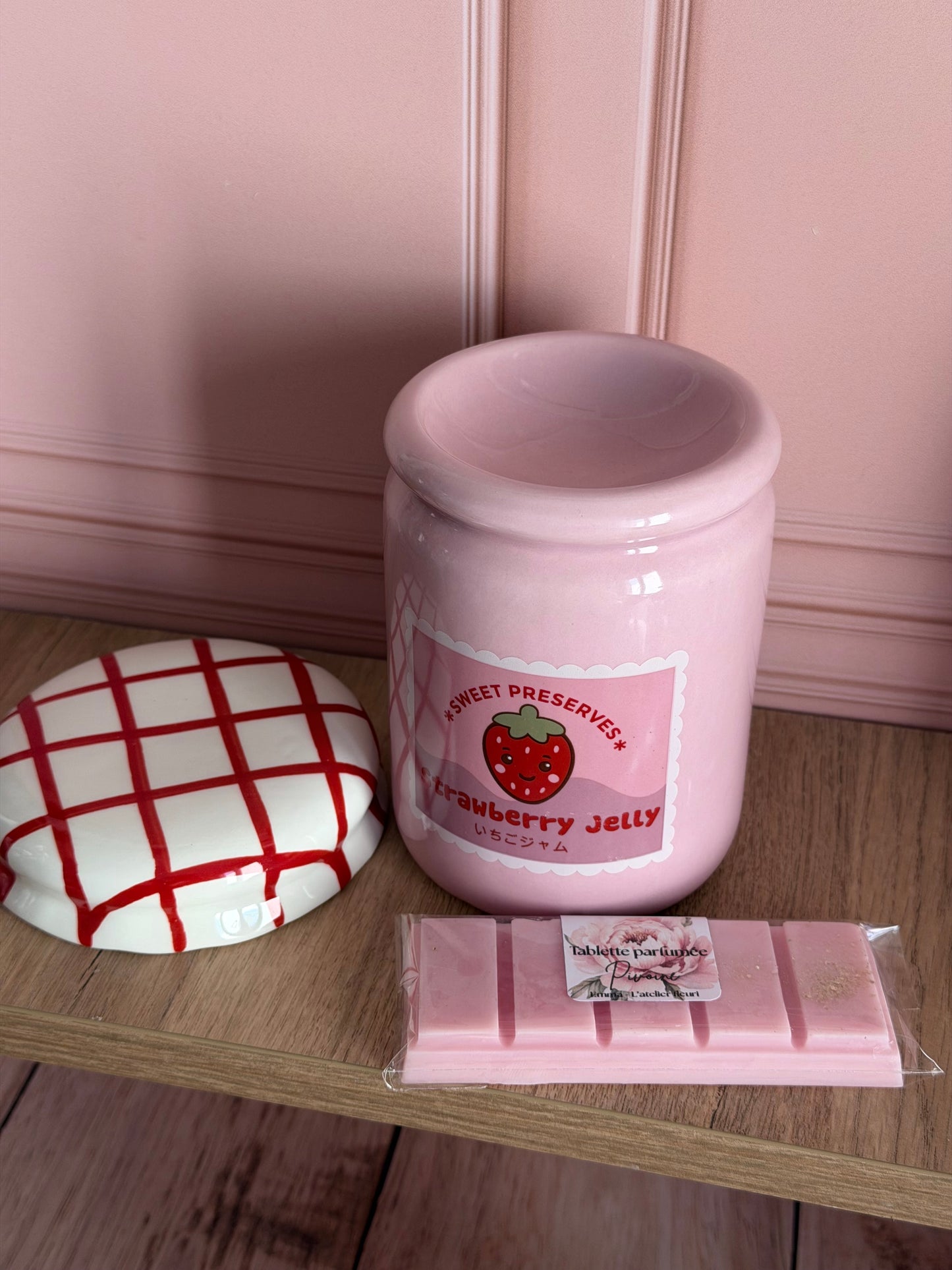🩷 Coffret Brûleur fraise 🍓 + Tablette parfumée pivoine ~ Édition fin d’année scolaire ✏️