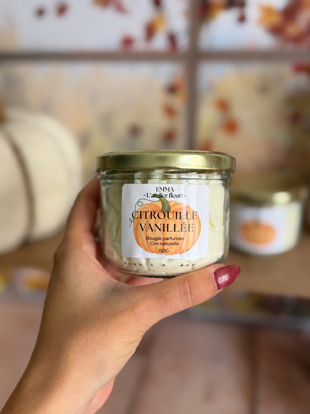 Bougie Chantilly ~ Parfum Citrouille vanillée ~ 150G 🎃