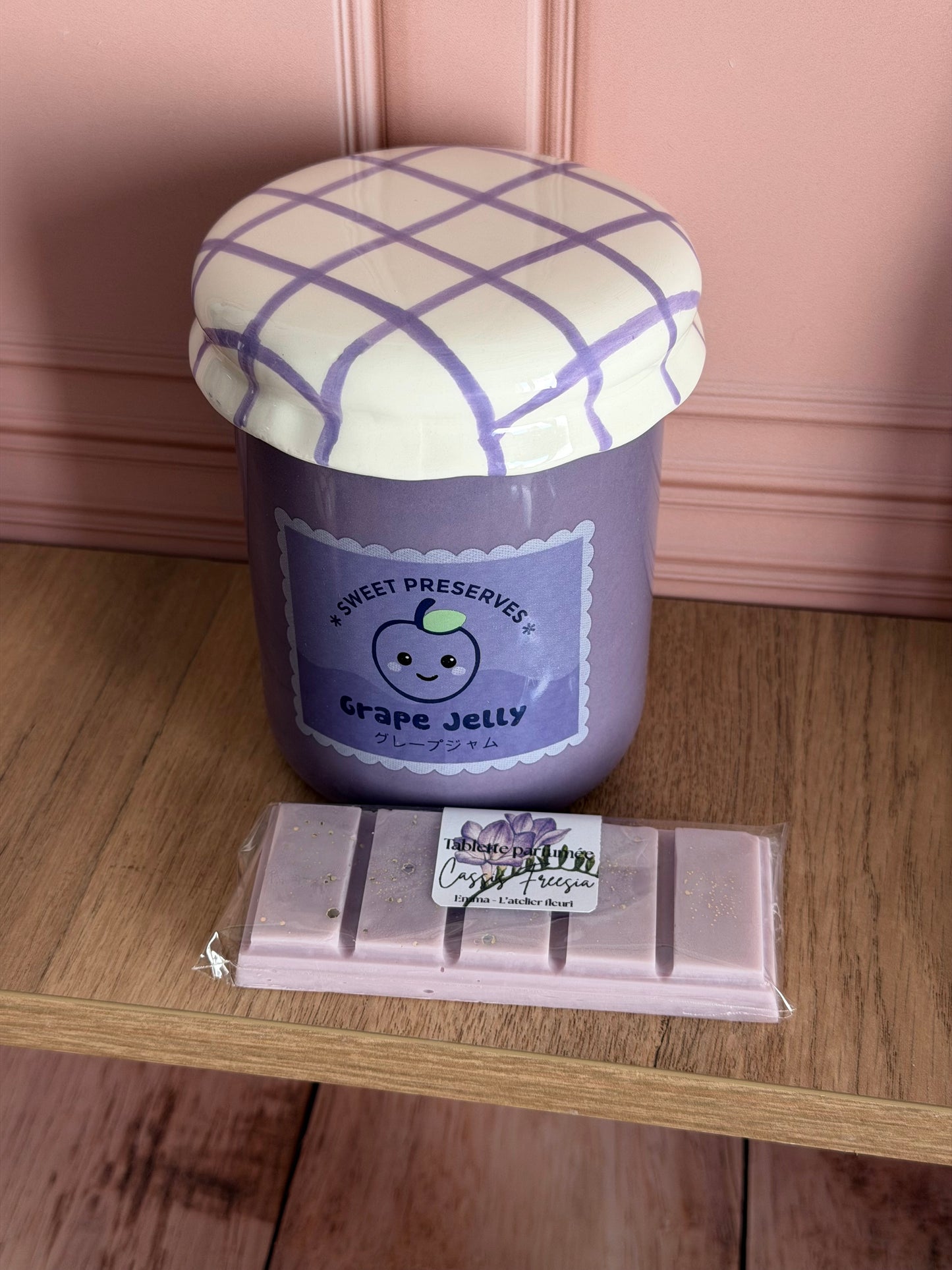 💜 Coffret Brûleur raisin 🍇 + Tablette parfumée Cassis ~ Édition fin d’année scolaire ✏️