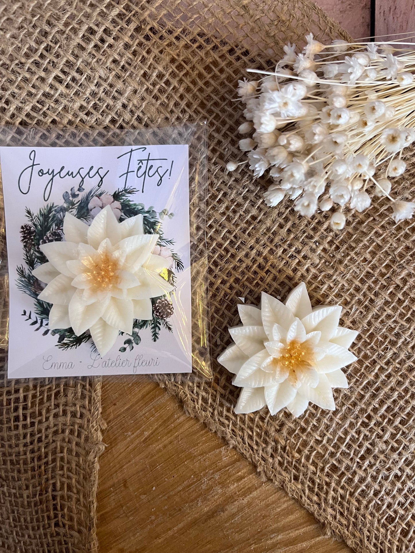 Fondant Fleur de Noël à offrir ~ Fleur de coton ~ 10G