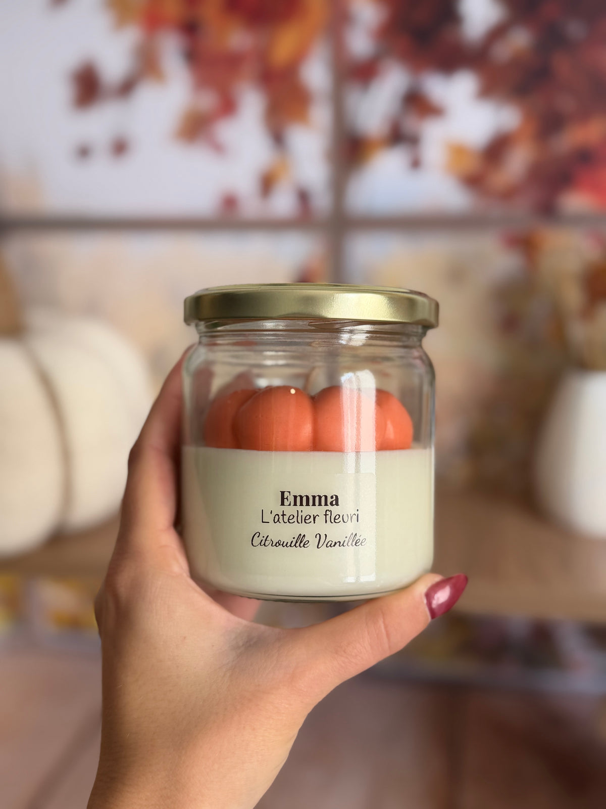 Bougie Chantilly ~ Parfum Citrouille vanillée ~  220G 🎃