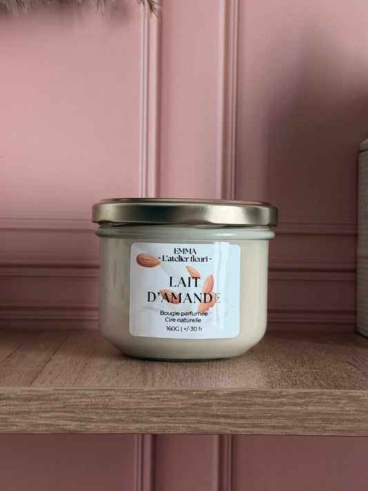 Bougie parfumée Lait d’amande ~ Classique ~ 160G 🥛