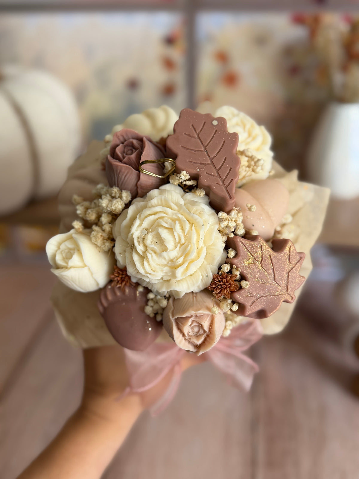 Bouquet Automne  ~ Parfum Caramel Beurre salé ou Fleur de coton 250G