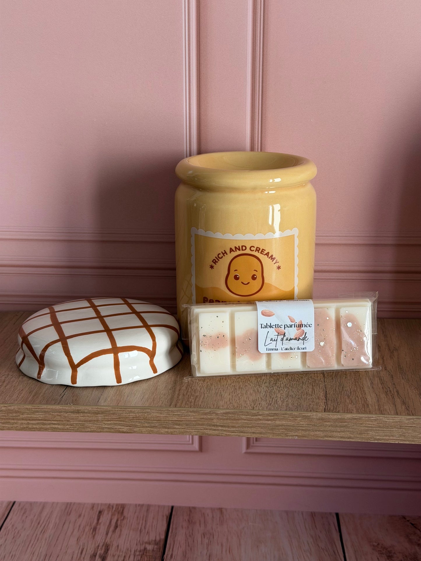 💛 Coffret Brûleur peanut butter 🥜+ Tablette parfumée Lait d’amande ~ Édition fin d’année scolaire ✏️