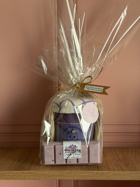 💜 Coffret Brûleur raisin + Tablette parfumée Cassis ~ Édition fin d’année scolaire ✏️