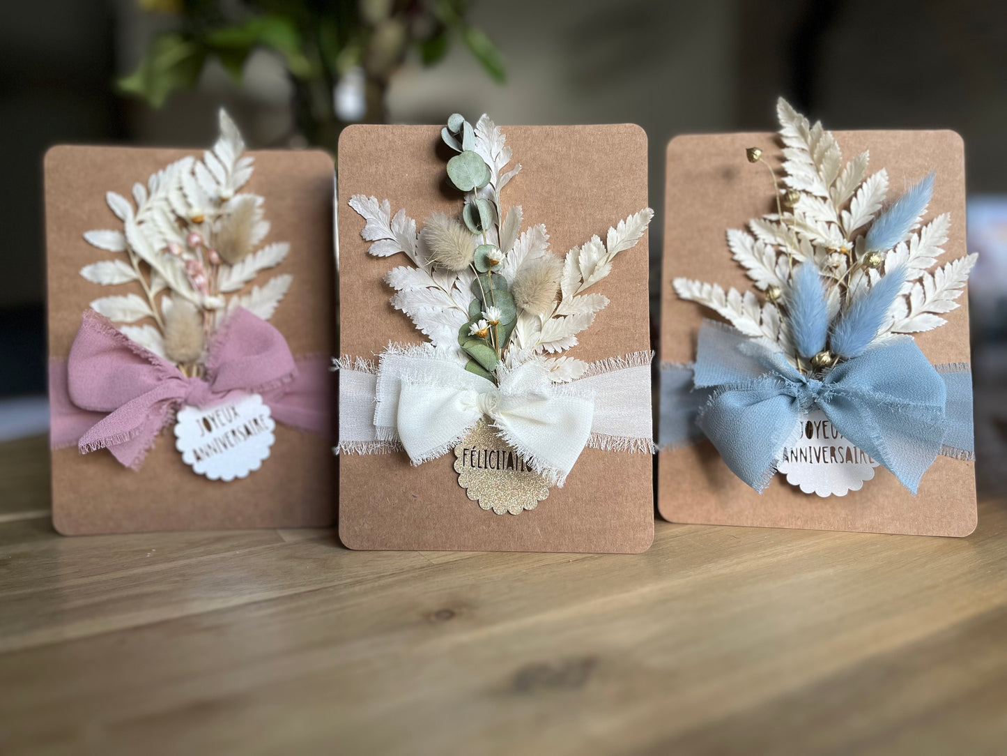Carte fleurie ruban