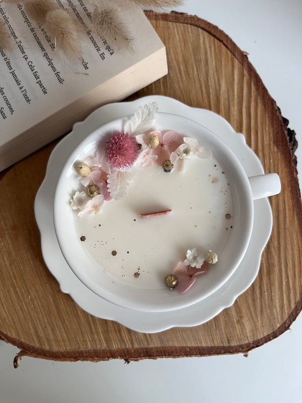 Bougie tasse porcelaine