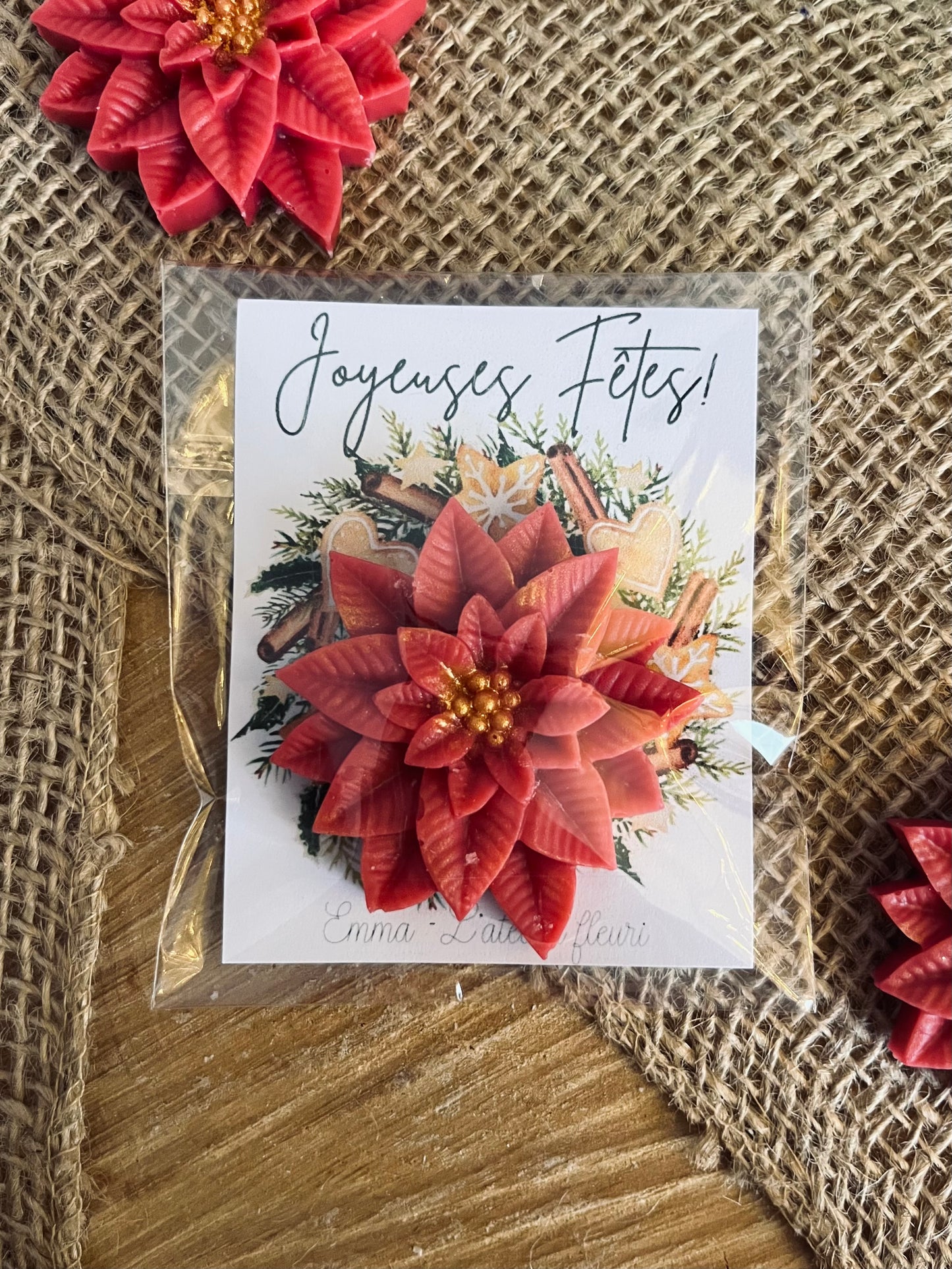 Fondant Fleur de Noël à offrir ~ Parfum Pain d'épice ~ 10G