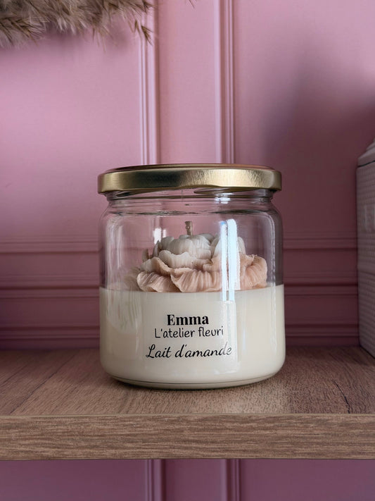 Bougie parfumée Lait d’amande ~ Florale ~ 180G 🥛