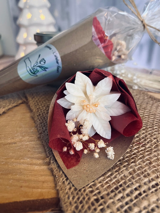 Cornet Fleuri de Noël Blanc ~ Fondant parfumé ~ Fleur de coton ❄️
