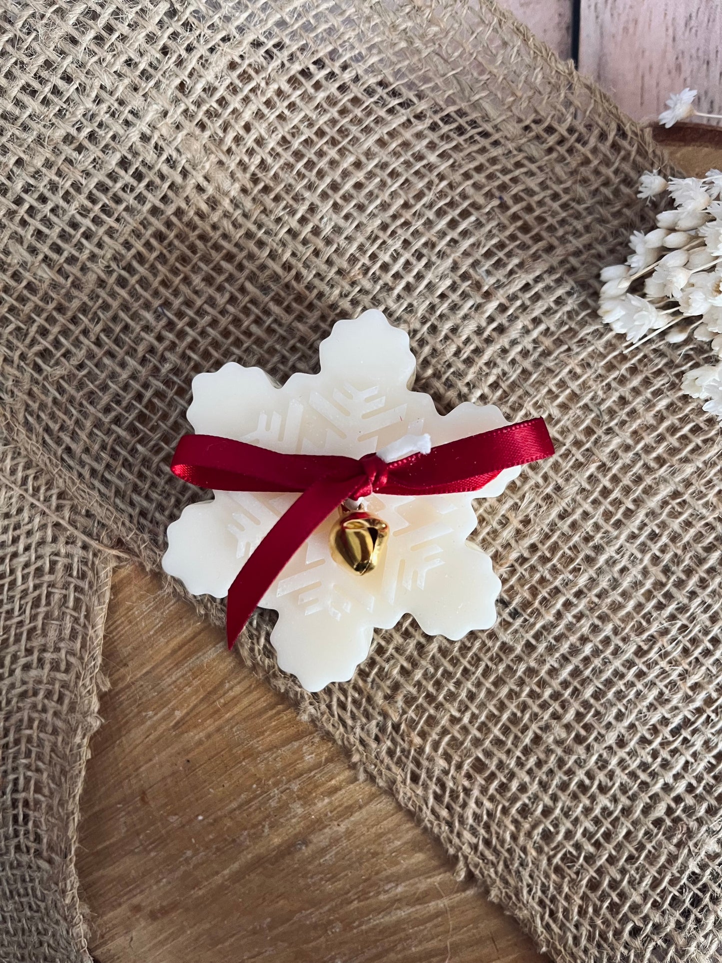 Bougie Flocon de Noël ~ Fleur de coton 70G ❄️