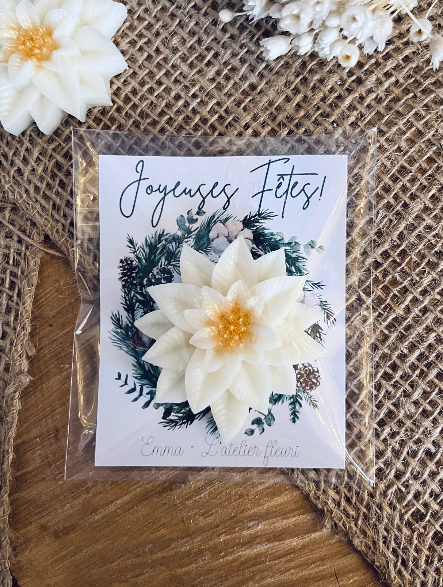 Fondant Fleur de Noël à offrir ~ Fleur de coton ~ 10G