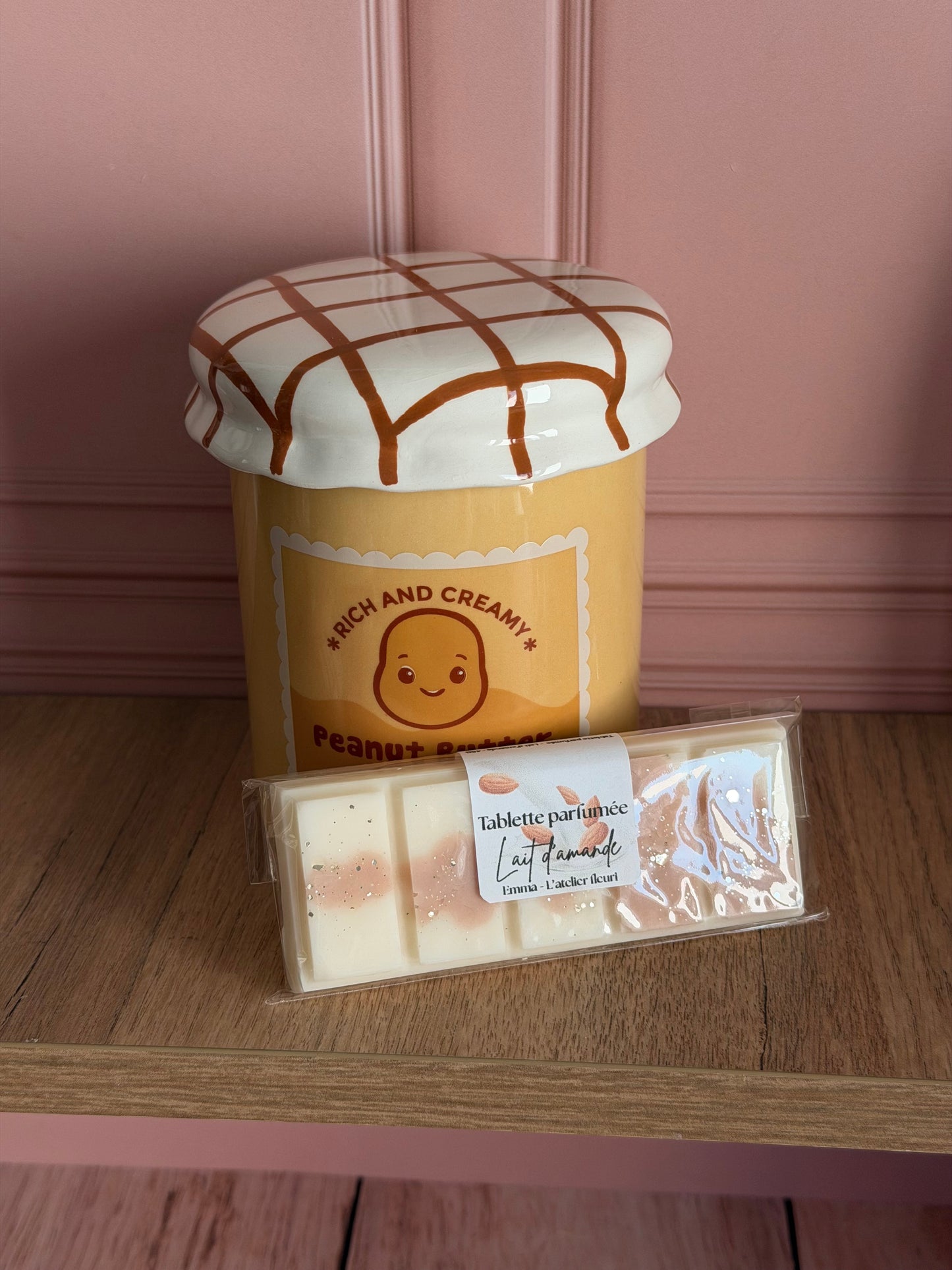 💛 Coffret Brûleur peanut butter 🥜+ Tablette parfumée Lait d’amande ~ Édition fin d’année scolaire ✏️