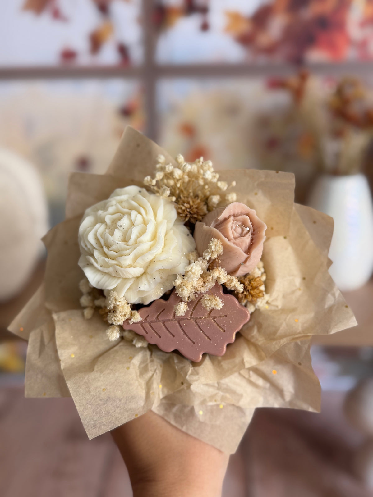 Mini bouquet Automne  ~ Parfum Caramel Beurre salé 60G