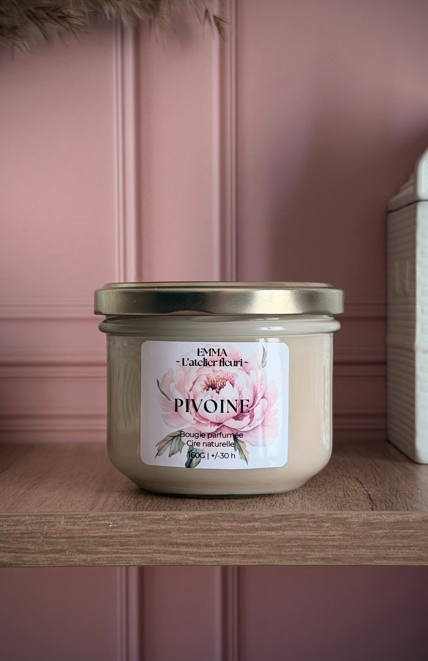 Bougie parfumée Pivoine ~ Classique ~ 160G 🌸