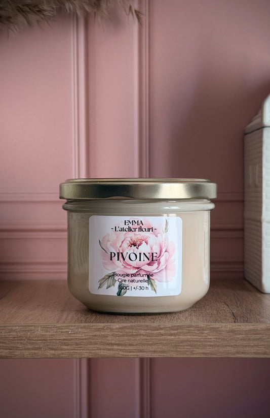 Bougie parfumée Pivoine ~ Classique ~ 160G 🌸