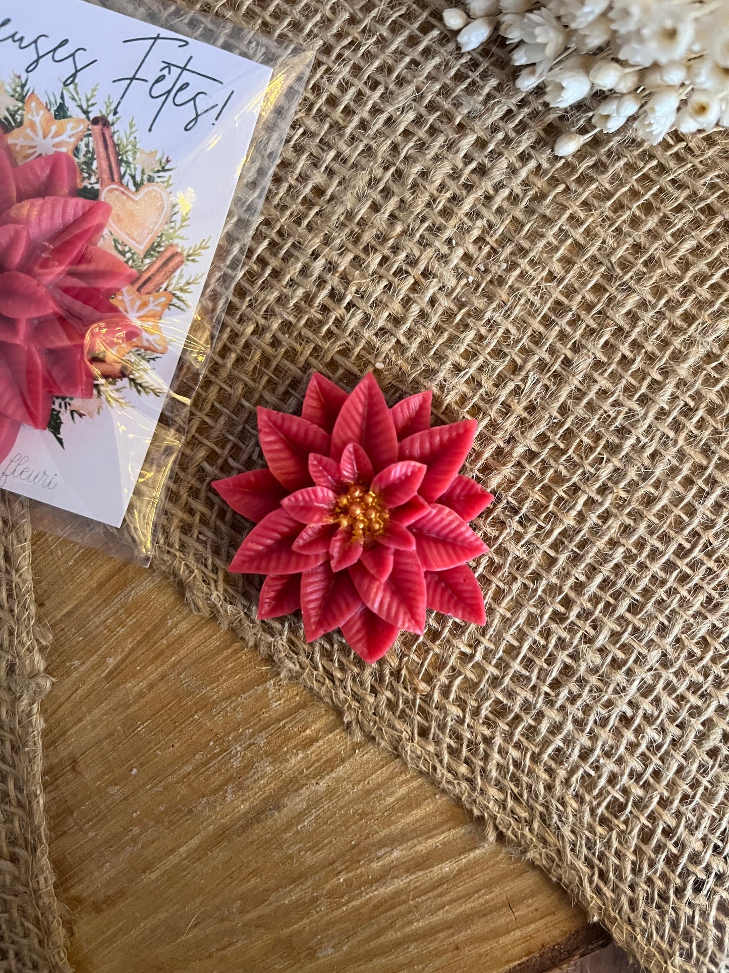 Fondant Fleur de Noël à offrir ~ Parfum Pain d'épice ~ 10G