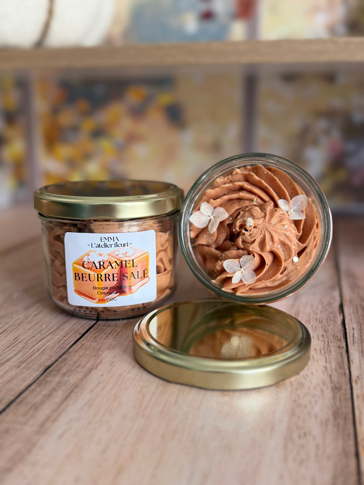 Bougie Chantilly ~ Parfum Caramel beurre salé ~ 150G