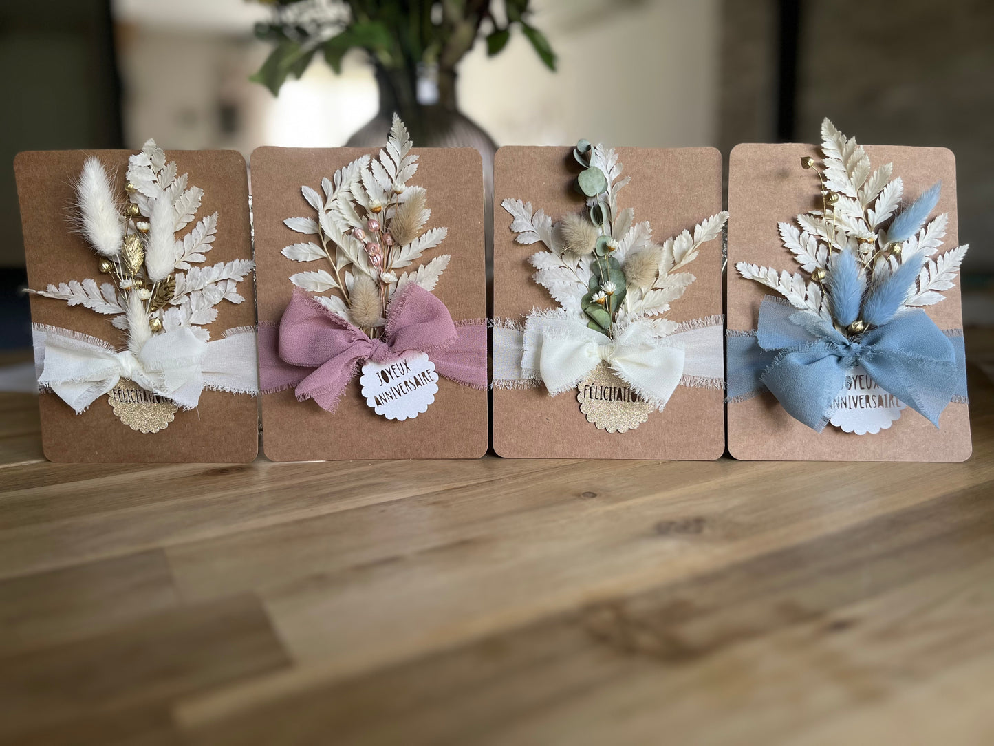 Carte fleurie ruban