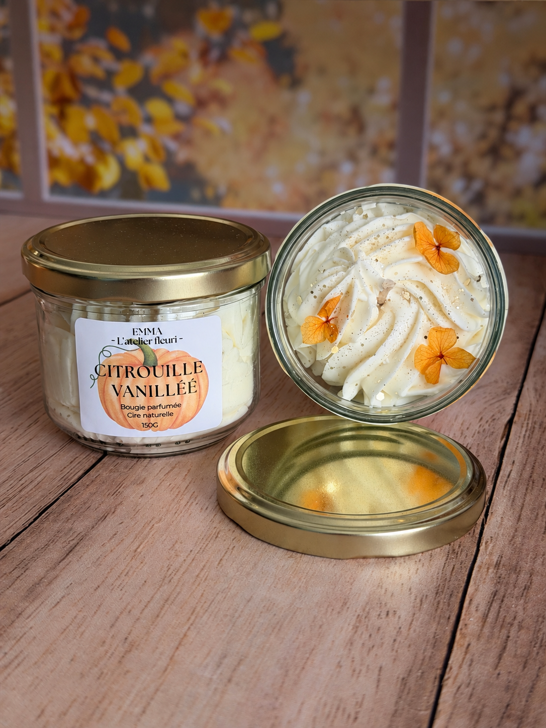 Bougie Chantilly ~ Parfum Citrouille vanillée ~ 150G 🎃